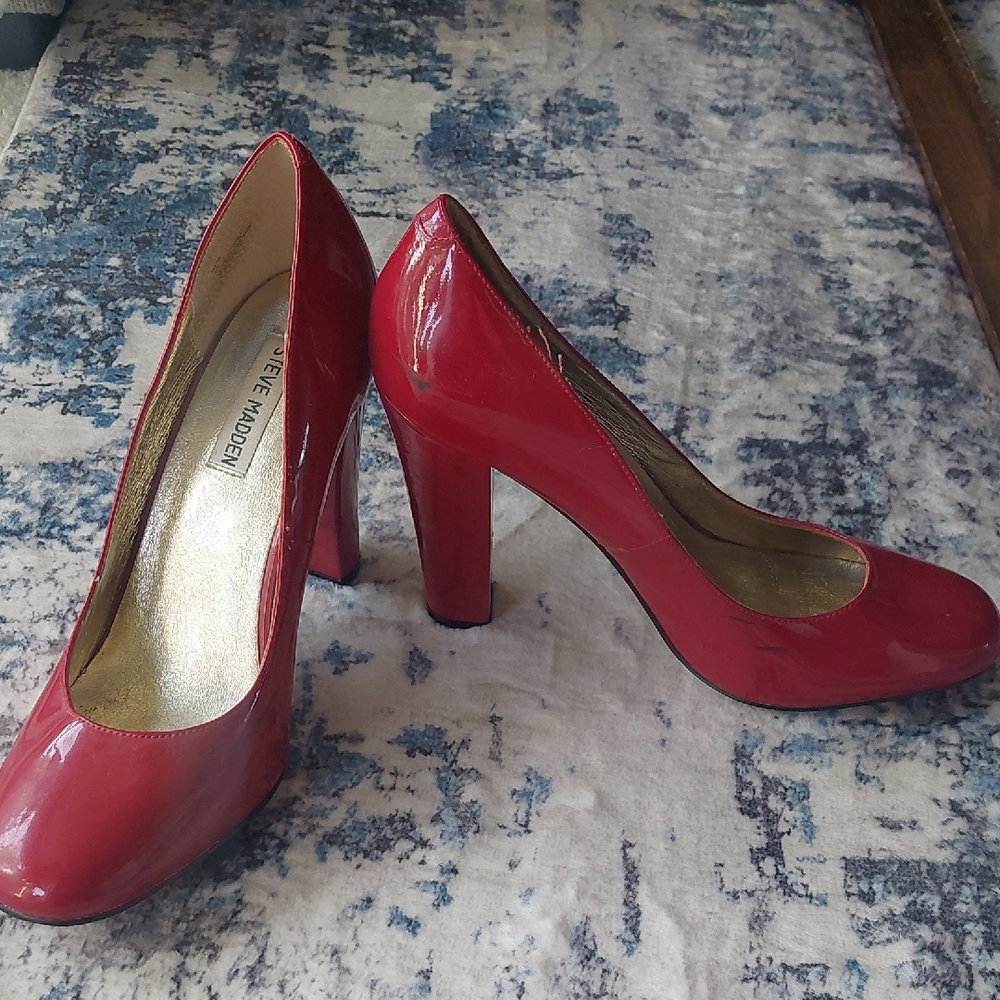 Steve Madden Glossy Red Heels